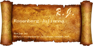 Rosenberg Julianna névjegykártya